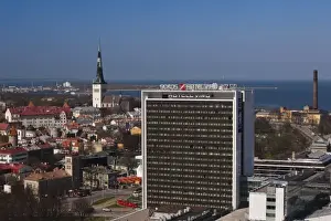 Baltic State Prints: Estonia, Tallinn, Old Town, elevated view with Sokos Viru Hotel