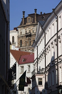 Baltic State Prints: Estonia, Tallinn, Old Town, street view towards Toompea