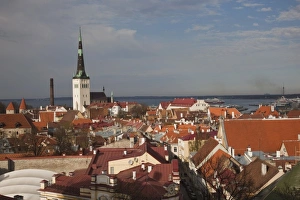 Baltic State Prints: Estonia, Tallinn, Toompea area, view of Old Town from Toompea, late afternoon