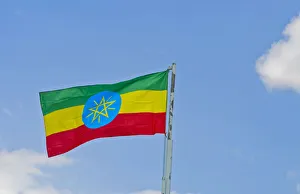 Images Dated 2028: Ethiopia Africa flag of Ethiopia blowing in wind