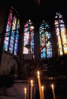 Alsace Prints: EU, France, Alsace, Metz. Metz Cathedral, Marc Chagall Windows