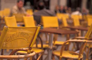 Finistere Prints: EU, France, Brittany, Finistere, Quimper, Cafe table detail in Old Town