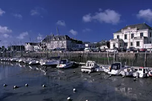 EU, France, Brittany, Loire Atlantique, Le Croisic. Harbor view of coastal resort town