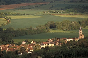 Wine Country Prints: EU, France, Burgundy, Yonne, St. Pere. Town view from Vezelay