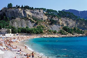 Lyon Prints: EU, France, Cassis. Beach scene