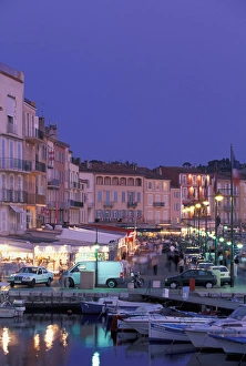 Blurred Prints: EU, France, Cote D Azur, Var, St. Tropez. Ancien Basin, Port Area
