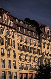 EU, France, Normandy, Calvados, Deauville. Royal Barriere Hotel detail, along