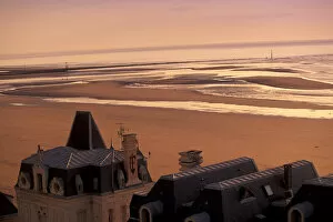 EU, France, Normandy, Trouville-sur-Mer. Sunset view from Deauville
