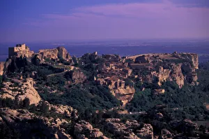 EU, France, Provence, Bouches-du-Rhone, Les Baux de Provence. View from Val d Enfer