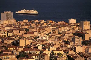 Images Dated 31st May 2005: EU, France, Provence, Bouches-du-Rhone, Marseille. Mediterranean ferry and city port
