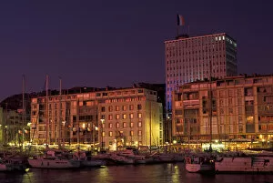 EU, France, Toulon at night