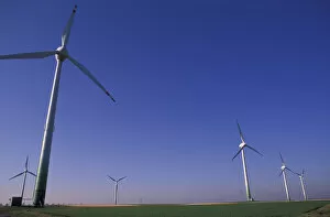 EU, Germany, near Hamburg. Windmills