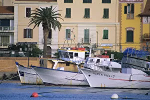 EU, Italy, Sardinia. Boats in Alghero Harbor