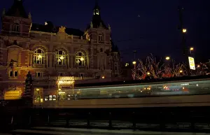 City Hall Prints: EU, Netherlands, Amsterdam. Stadsshouwburg building (City Hall) on Leidseplein (square)