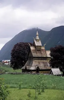 Images Dated 12th October 2004: EU, Norway, Stavkirche (wooden church) built between 12th and 14th century, nearby
