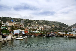 Europe, Albania, Sarande. Albanian port city located on the Ionian Sea, harbor area
