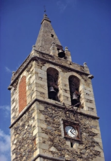 Andorra Prints: Europe, Andorra. Bells chime from this stone tower in Andorra