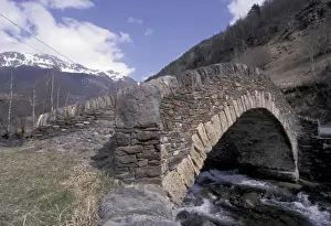 Images Dated 7th June 2004: Europe, Andorra Old stone bridge in north of principality