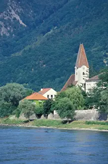 Riverside Prints: Europe, Austria, Danube River boat trip in Wachau district, near Melk