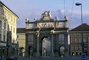 Europe, Austria, Innsbruck. The Triumphpforte, monument