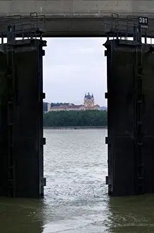 Opening Prints: Europe, Austria, Melk Abbey seen through a lock on Danube River