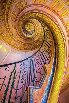 Monk Prints: Europe, Austria, Melk. Spiral staircase in the Monastery of Melk