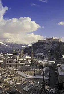 Images Dated 16th June 2004: Europe, Austria, Salzburg. Afternoon winter city view from Cafe Winkler