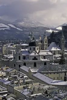 Images Dated 16th June 2004: Europe, Austria, Salzburg. Afternoon winter city view from Cafe Winkler