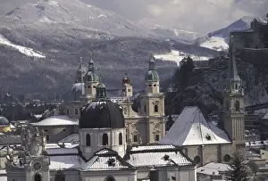 Images Dated 16th June 2004: Europe, Austria, Salzburg. Afternoon winter city view from Cafe Winkler