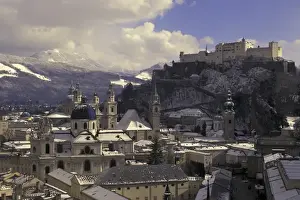 Images Dated 16th June 2004: Europe, Austria, Salzburg. Afternoon winter city view from Cafe Winkler