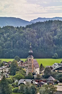 Onion Dome Prints: Europe, Austria, Salzburg, Grodig, Mountains and View Around Salzburg