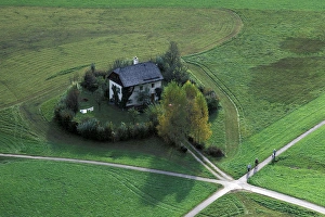 Secluded Prints: Europe, Austria, Salzburg. House and paths
