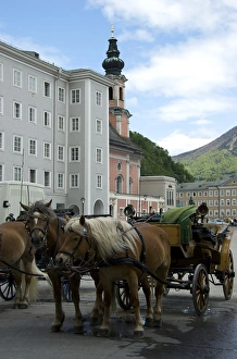 Images Dated 28th April 2009: Europe, Austria, Salzburg Stadt, Salzburg, horse and carriage