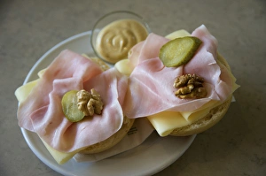 Europe, Austria, Salzburg Stadt, Salzburg, ham and cheese sandwich