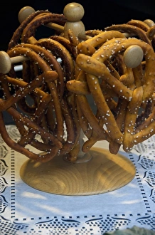 Images Dated 28th April 2009: Europe, Austria, Salzburg Stadt, Salzburg, handmade pretzels for sale