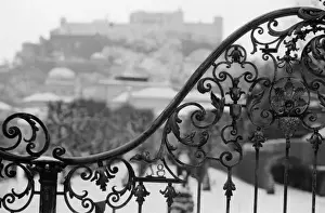 Images Dated 8th June 2011: Europe, Austria, Salzburg. View of the Old City and castle from Mirabellgarten