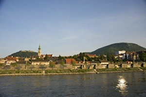 River Bank Prints: Europe, Austria, town along Danube River