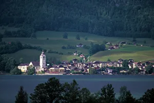 Retreat Prints: Europe, Austria, Upper Austria, St. Wolfgang. Resort town