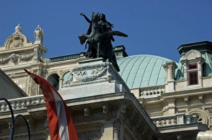 Opera Prints: Europe, Austria, Vienna, Vienna State Opera House, detail of statues on roof