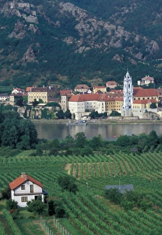 David Herbig Prints: Europe, Austria, Wachau Region, Durnstein and Hotel Schloss