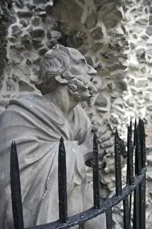 Flanders Prints: Europe, Belgium, Antwerp. Detail of Calvary Garden sculpture at St-Pauluskerk (St