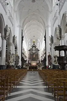 Flanders Prints: Europe, Belgium, Antwerp. Looking towards the High Altar of Antwerps St. Paul s
