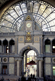 Images Dated 31st August 2011: Europe, Belgium, Antwerp. Railroad station
