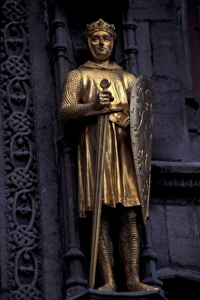 Statuary Prints: EUROPE, Belgium, Bruges Gilded Knight