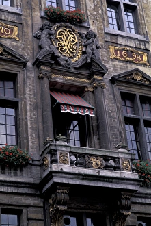 Brussels Prints: Europe, Belgium, Brussels 16th C. buildings, Grand Place