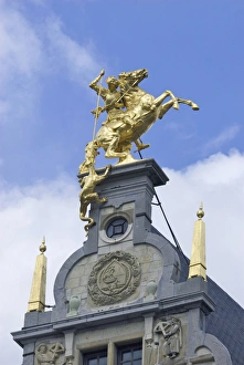 Images Dated 6th April 2008: Europe, Belgium, Flanders, Antwerp Province, Antwerp, guild houses in Grote Markt, St