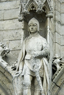 Holding Prints: Europe, Belgium, Flanders, Brussels, detail of town hall