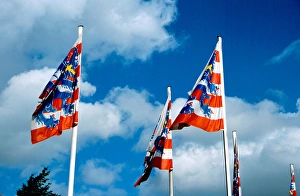 Images Dated 24th October 2006: Europe, Belgium, West Flanders Province, Bruges (aka Brugge). Belgium flags