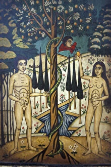 Europe, Bulgaria Adam and Eves Temptation, Bulgarian traditional sacred art style