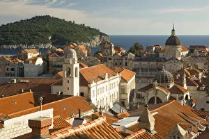 Images Dated 7th October 2006: Europe, Croatia, Dalmatia, Dubrovnik. Red tile roofs dominate the old city of Dubrovnik